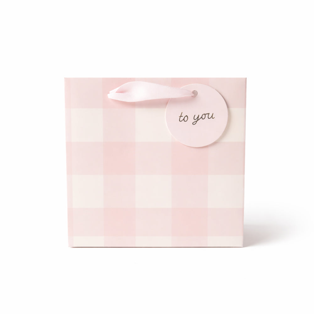 Square Gift Bag - BLUSH GINGHAM